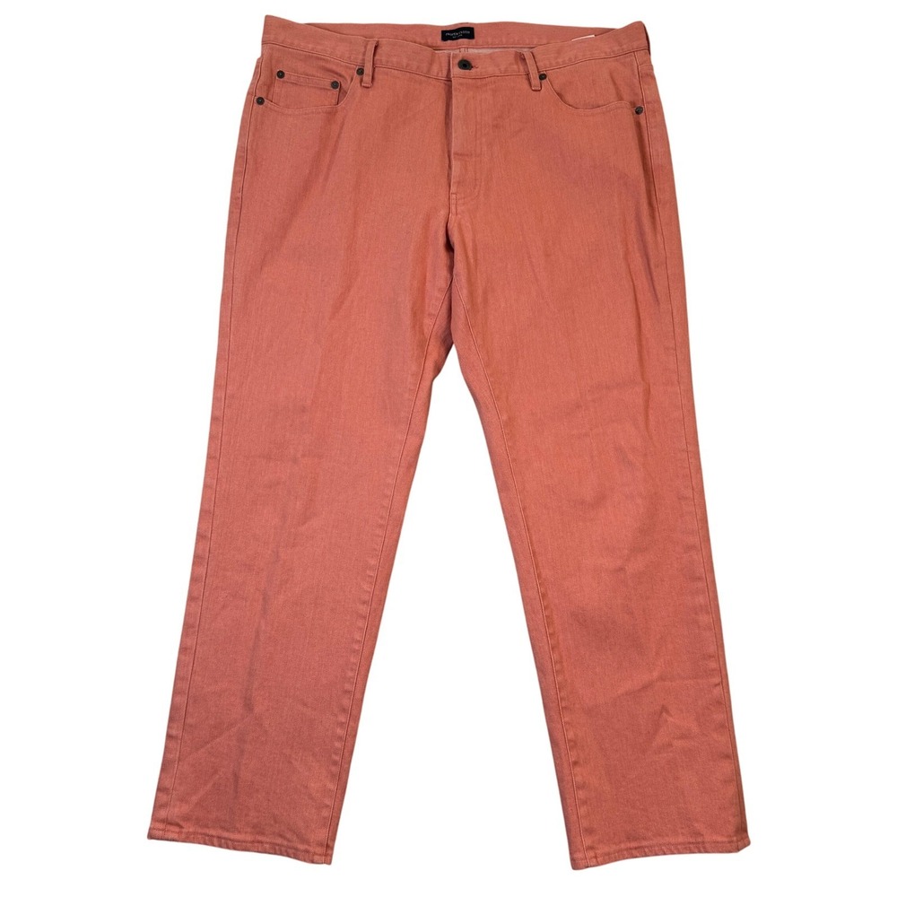 Proper Cloth Mens 38x29 Japanese Guava Delave Stretch Denim Pants Coral Peach